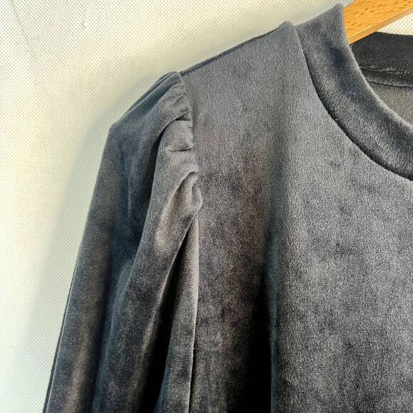 LOFT Mock Neck Long Sleeve Black Velvet Sweater Size Small - Picture 4 of 9